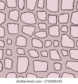 Stones handdrawn seamless brown pattern. Vector illustration.