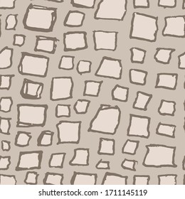 Stones handdrawn seamless brown pattern. Vector illustration.