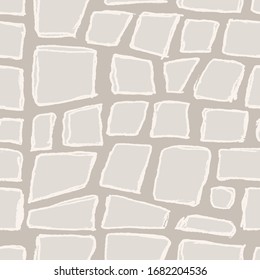 Stones handgezeichnet nahtloses graues Muster.  Vektorgrafik.