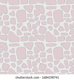 Stones handdrawn seamless gray pattern. Vector illustration.