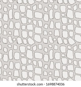 Stones handdrawn seamless gray pattern. Vector illustration.