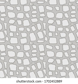 Stones handdrawn seamless gray pattern. Vector illustration.