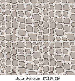 Stones handgezeichnet nahtloses graues Muster. Vektorillustration.