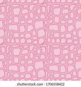 Stones handdrawn seamless pink pattern. Vector illustration.