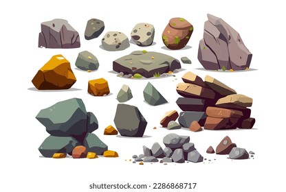 Stones icon set. Vector illustration desing.