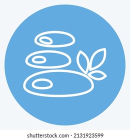 Stones Icon in trendy blue eyes style isolated on soft blue background