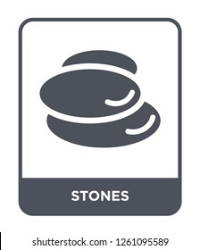 stones icon vector on white background, stones trendy filled icons from Desert collection, stones simple element illustration
