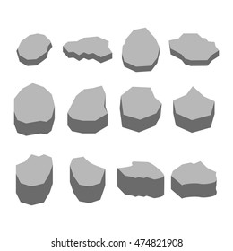 Stones, icons, set. Vector illustration