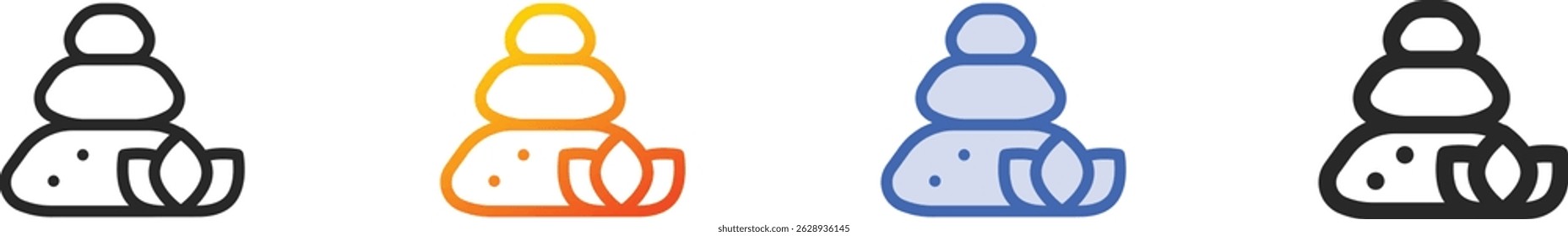 stones icon.Thin Linear, Gradient, Blue Stroke and bold Style Design Isolated On White Background