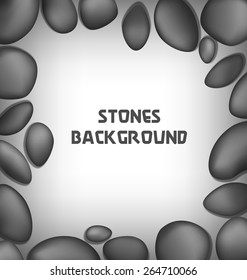 Stones like frame on grayscale background