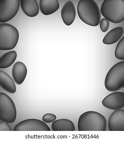 Stones like frame on grayscale background