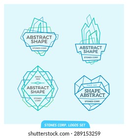 Stones logotypes set on bright background