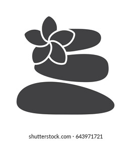 Stones for massage glyph icon. Silhouette symbol. Spa salon. Negative space. Vector isolated illustration