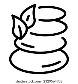 Stones meditation icon outline vector. Home room. Calm meditate