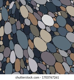Stones on the beach. Vector texture background