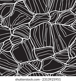 Patrón de piedras Negro y blanco. Ilustración vectorial. Eps 10
