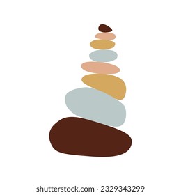 Stones pebbles balancing vector illustration.