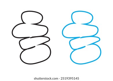 Stones pyramid and Balance stone icon Isolated On White Background. vector illustration.
