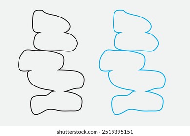 Stones pyramid and Balance stone icon Isolated On White Background. vector illustration.