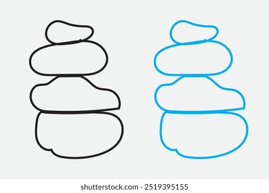 Stones pyramid and Balance stone icon Isolated On White Background. vector illustration.