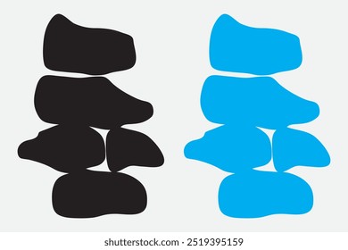 Stones pyramid and Balance stone icon Isolated On White Background. vector illustration.