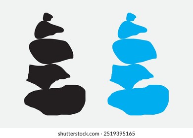 Stones pyramid and Balance stone icon Isolated On White Background. vector illustration.