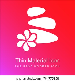 Stones red and pink gradient material white icon minimal design