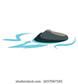 Pedras no modelo de design de elemento de ilustração de vetor de rio