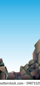 Stones rocks against the sky , the bottom of the ocean. For banners and websites.Vector illustration.