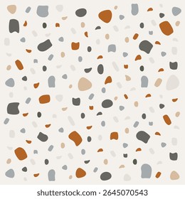 Stones and rocks color texture. Pebble of various geometric shapes. Flat vector illustration