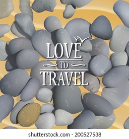 Stones in the sand. Vector illustration