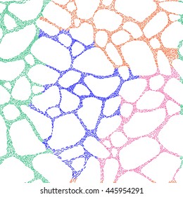 Stones seamless pattern,  illustration hand draw style.