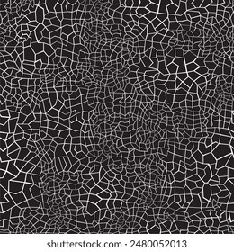 Stones seamless pattern. Vector. Rock Stone wall seamless texture, stonewall background. Black abstract stones mosaic. Black shapes on white background.