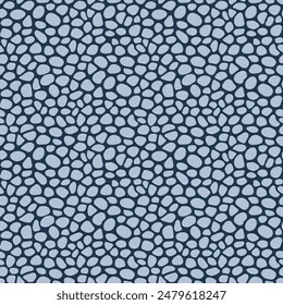 Stones seamless patters vector set. River and sea pebble template background. Paving summer backdrop. Doodle cobblestones and cute rocks wallpaper for interior, travel, beauty and spa design