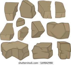 stones set cartoon 