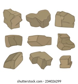 stones set cartoon 