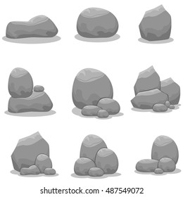 Stones set element vector art illustration collection stock