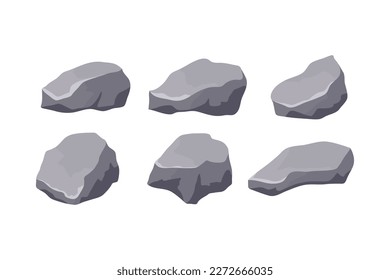 
Stones. Set of vector illustrations of stones. Pebbles for your design.