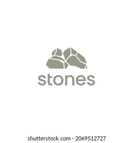 Stones einfache minimale saubere Logo Symbol Symbol Symbol Symbol Design Konzept. Vektorgrafik-Vorlage