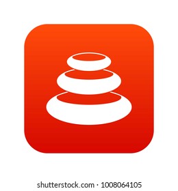 Stones for spa icon digital red for any design isolated on white vector illustration