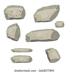 
Piedras y paneles de piedra para juegos. Ladrillos para un ambiente de juego. Ilustración vectorial.