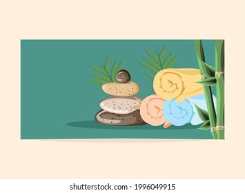 stones towels herbal spa card