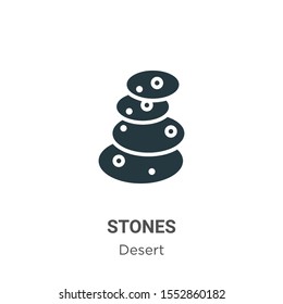 Stones vector icon on white background. Flat vector stones icon symbol sign from modern desert collection for mobile concept and web apps design.