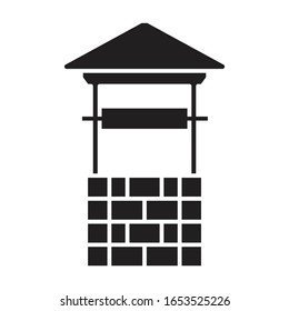 Stones well vector icon.Black vector icon isolated on white background stones well .