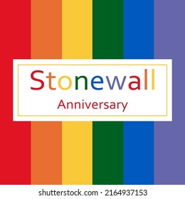 Stonewall Riots Anniversary Concept. Colorful Rainbow Banner.
