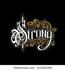 Stong typography in victorian stly premium vector