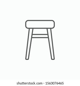 Stool Chair Icon, Chair Vector Illustration