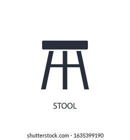 Stool concept icon. Simple one colored furniture element illustration. Vector symbol design from house and office collection. Can be used in web and mobile.