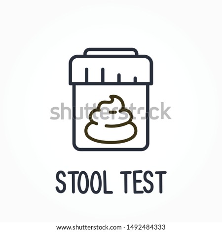 Stool or excrement test icon - laboratory testing service and medical analysis, line style