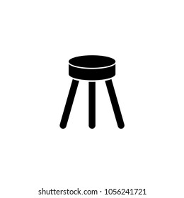 Stool. Flat Vector Icon. Simple black symbol on white background